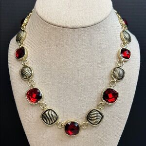 Napier Elegant Gold and Red Necklace